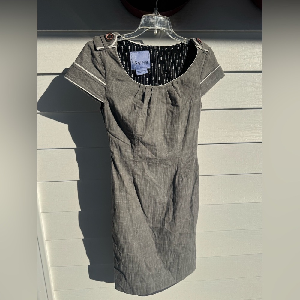 Kay Unger Charcoal Mini Dress